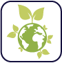 Icon Grüne Weltkugel mit Pflanzen