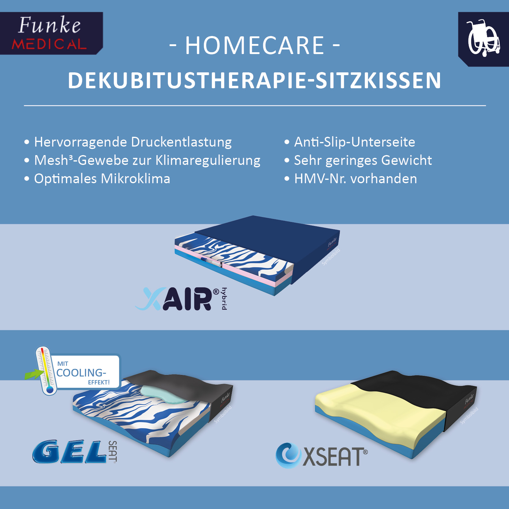 Übersicht HOMECARE-Sitzkissen