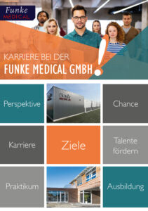 Titelbild der Ausbildungsbroschüre "Karriere bei der Funke Medical GmbH"