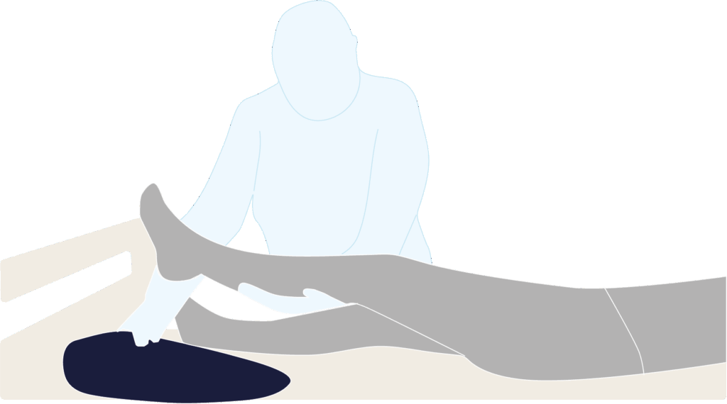 Illustration des Positionierungsbeispiels mit der Fersenschiene