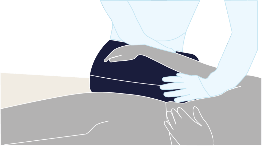 Illustration des Positionierungsbeispiels mit dem Spreizkissen