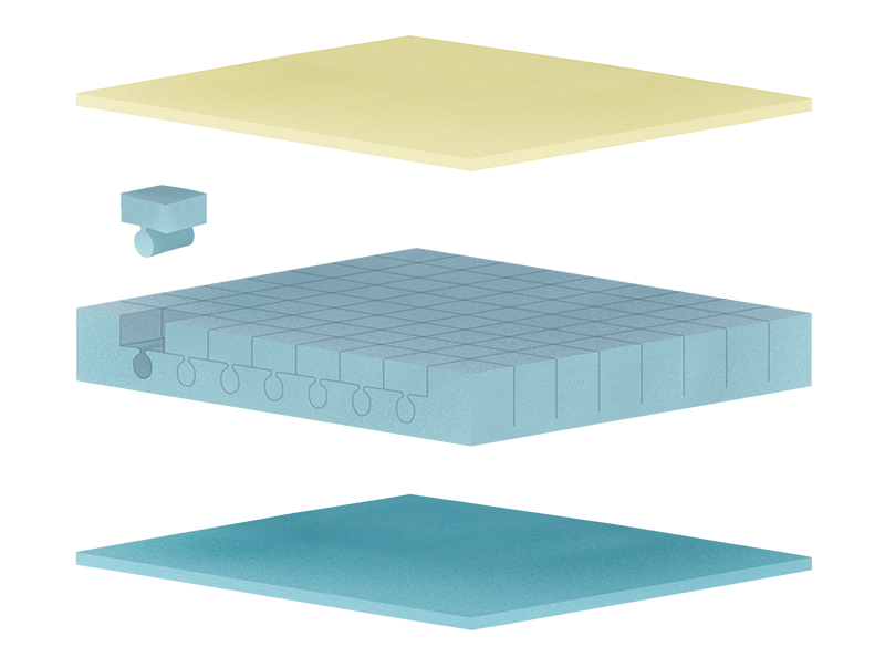 Illustration of cube seat with all foam plates