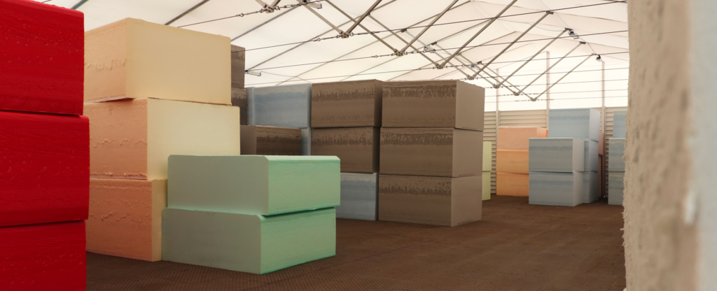 Neues Schaumlager von innen